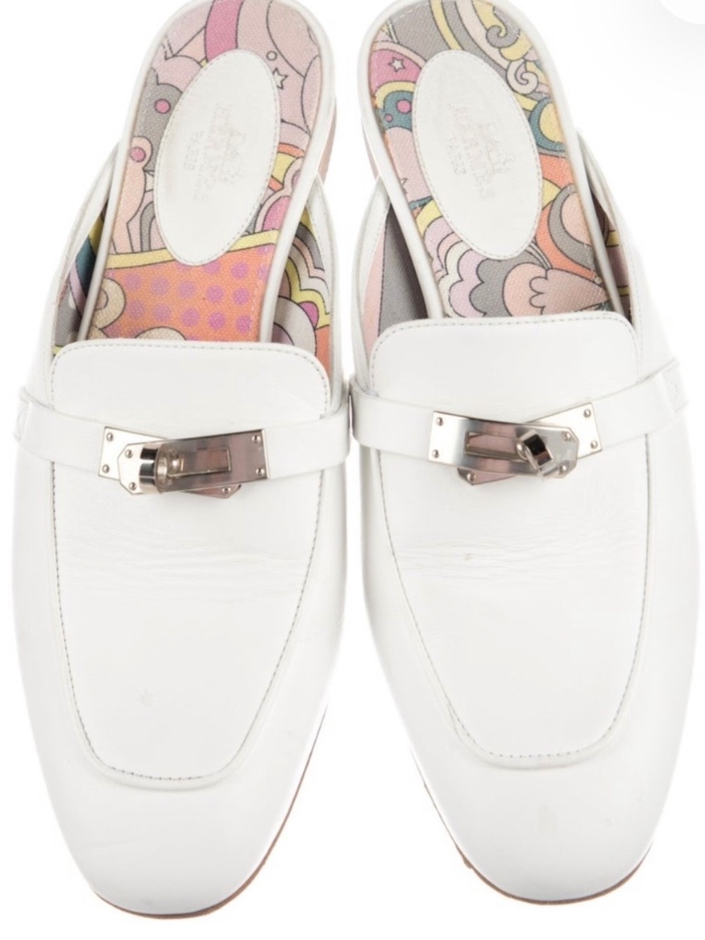 Hermes Oz Kelly Mules Blanc IT 37 US 7